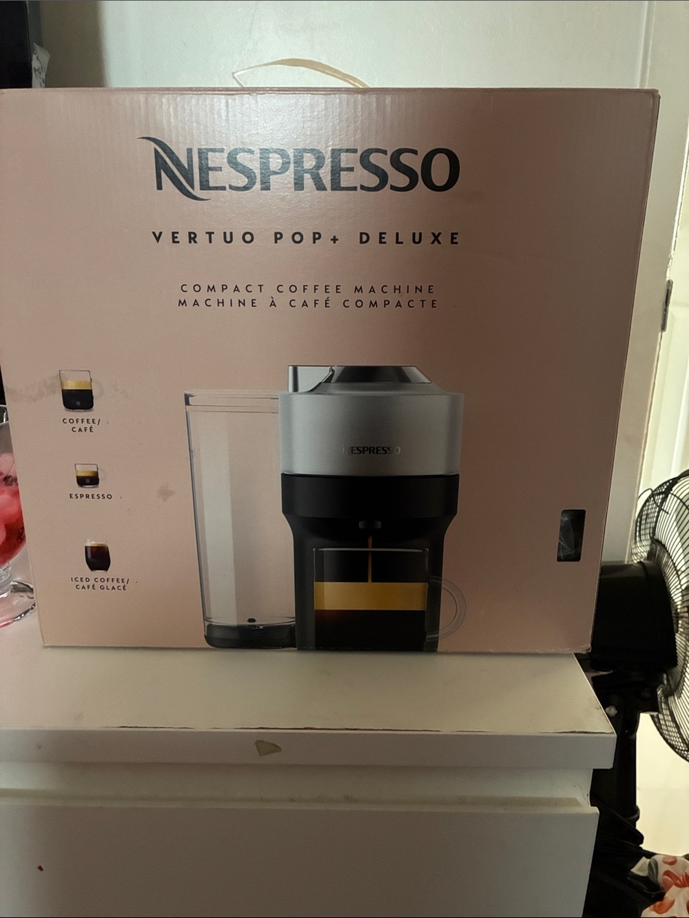 Espresso Nespresso Vertuo Pop+ Deluxe Coffee Machine Boxed - Pink & Silver